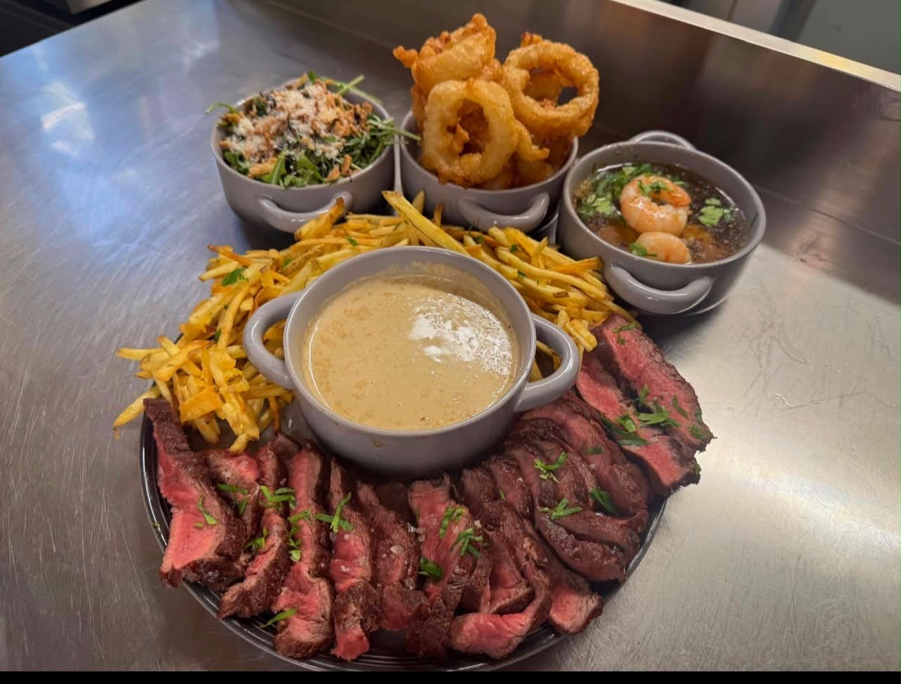 Steak frites sharing platter